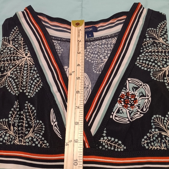 Max Edition Black & Cream Deep V-Neck Summer Dress - Picture 12 of 13